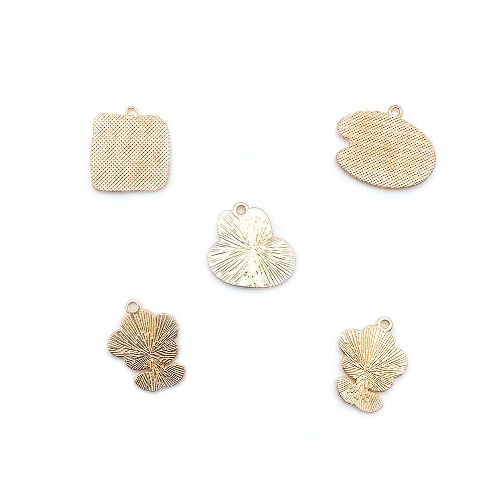 Diy Handmade Cute Cartoon Drop Oil Painting Board Spot Oil Flower Earrings Pendant Pendant Alloy Accessories Jz24 Specification drawing