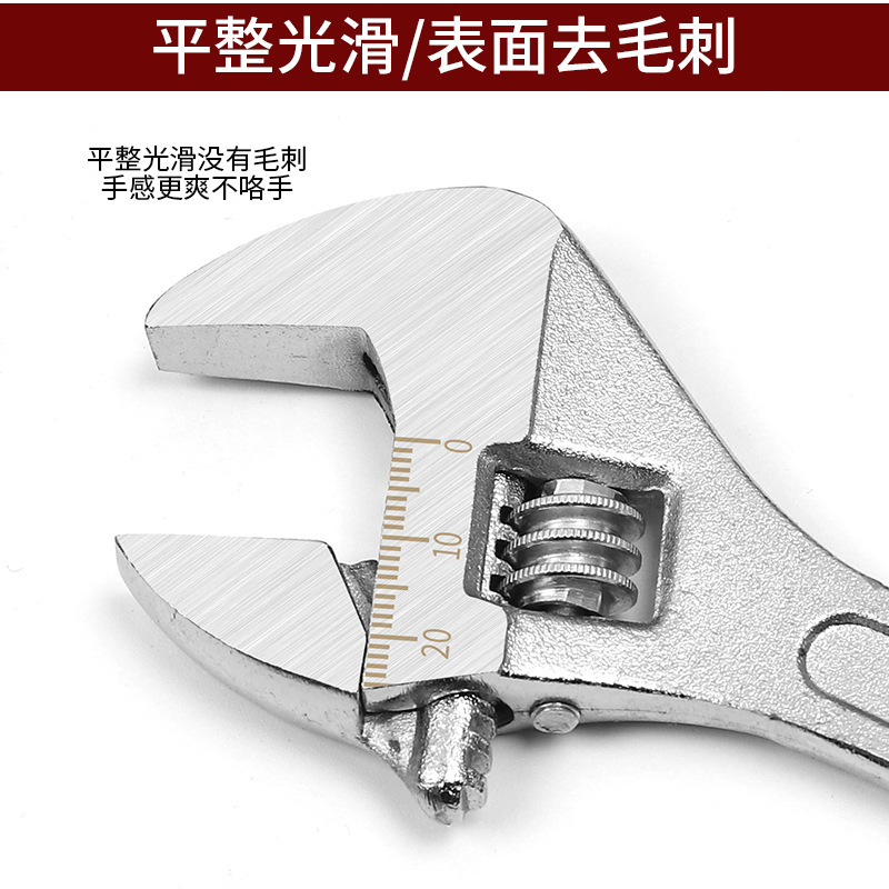 Threaded steel adjustable wrench, open plate, flexible socket, 6-inch, 8-inch, 12-inch, 15-inch, 18-inch wrench, hardware tools Application Scenario