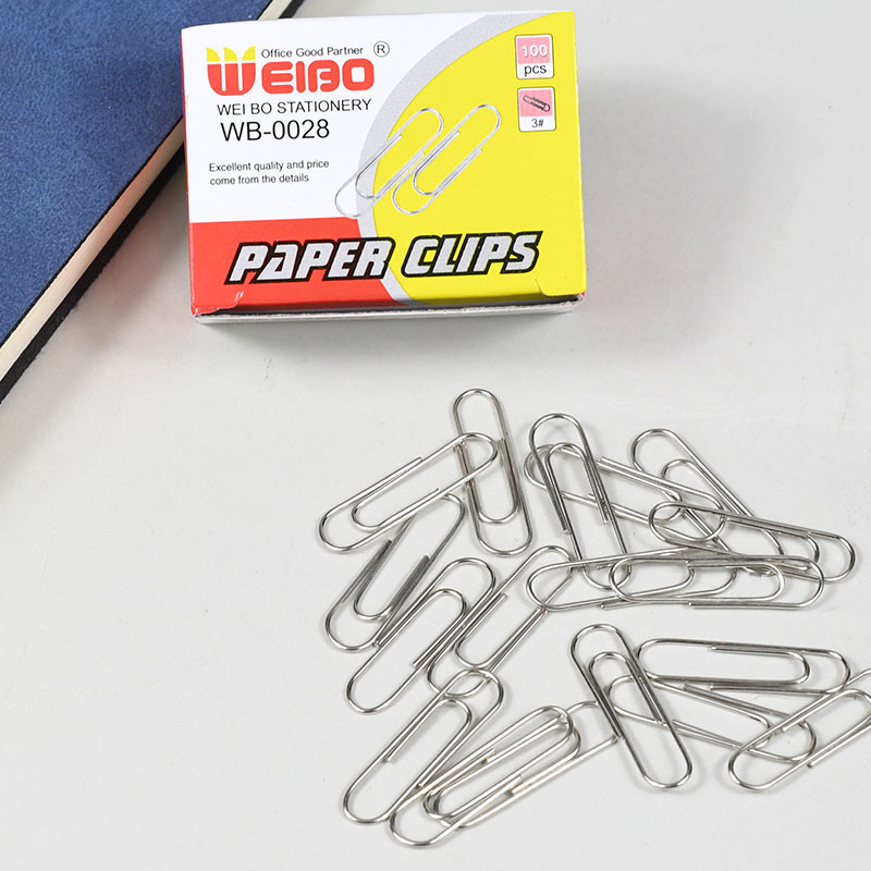 Weibo paper clips, student and office supplies, metal paper clips, economical and practical, electroplated and anti-rust, factory direct sales details Picture