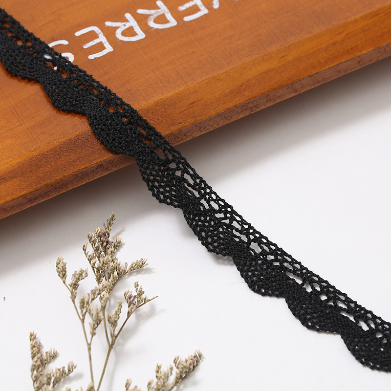 2.0cm fan-shaped colored cotton lace machine-woven hollowed-out lace diy clothing accessories. Discounts are available for large quantities Specification image