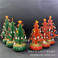 二片圣诞树挂件木质发条式音乐盒 音乐铃 圣诞场景装式八音盒图