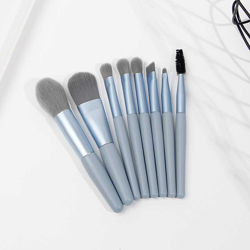 Hot 8 Plastic Handle Makeup Brush Portable Powder Eyeshadow Brush Set With Bag Beauty Tools Manufacturers Spot Application Scenario