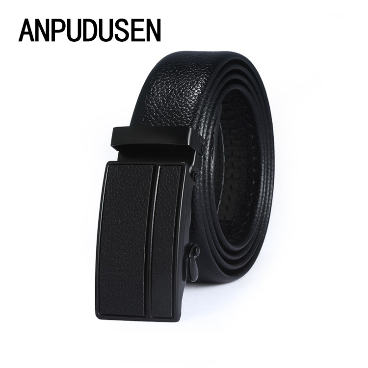 Classic Belt Men Lychee Grain Business Automatic Buckle Belt Stalls Selling Running Rivers And Lakes Manufacturers Spot Wholesale Item Picture