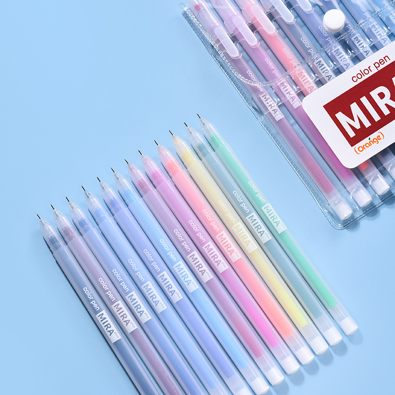 orange G-302 Simple Gel Pen 12-color Planner 0.5mm Korean Style Fresh and Clean Colored Pen details Picture