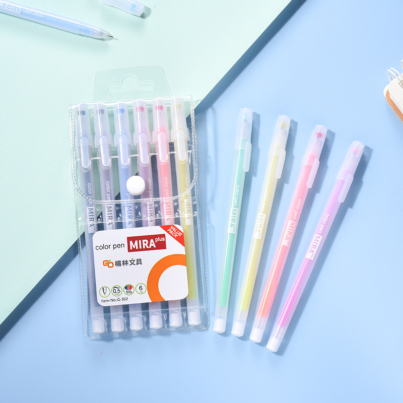 orange G-302 Simple Gel Pen 12-color Planner 0.5mm Korean Style Fresh and Clean Colored Pen Application Scenario