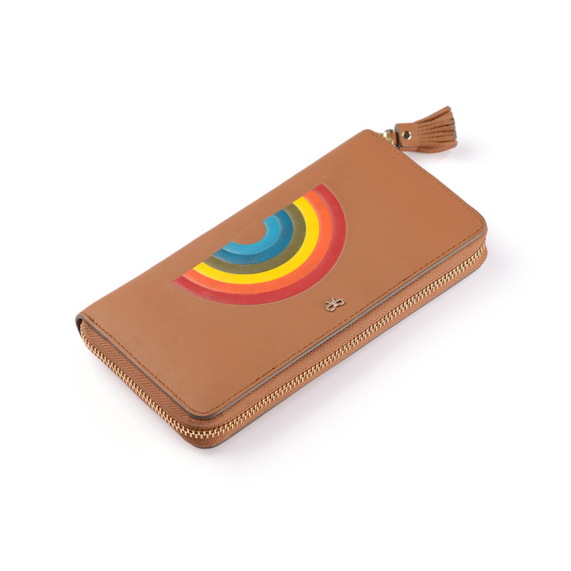 Women's Card Bag Large Capacity Real Pickup Bag Long Fashion Zipper Purse Holding Bag Source Manufacturers