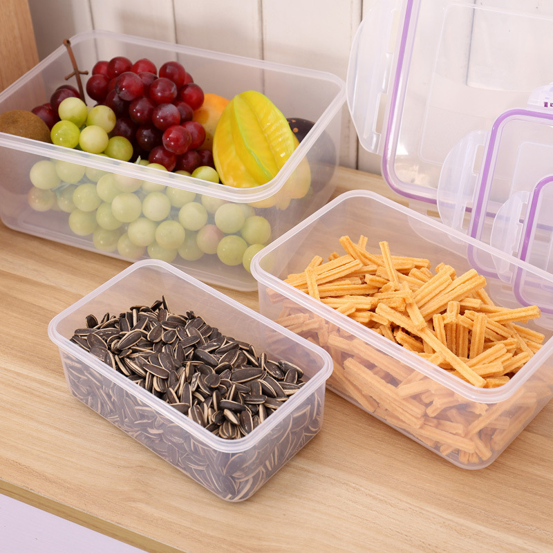 Four-piece plastic sealed food storage box, four-piece silicone sealed food storage box full figure