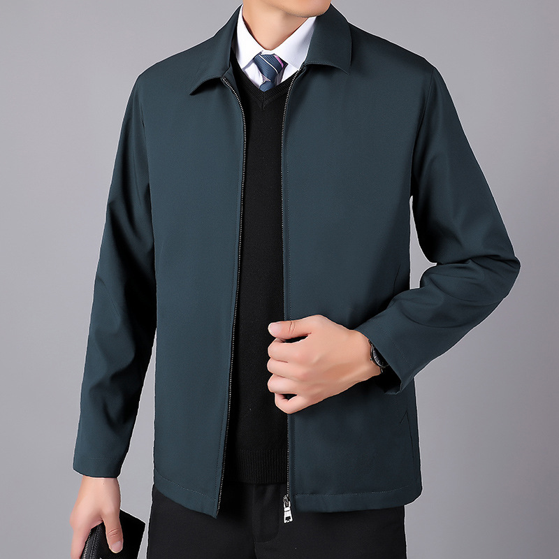 This is a new autumn business casual, loose and versatile lapel jacket for middle-aged and elderly fathers Specification image