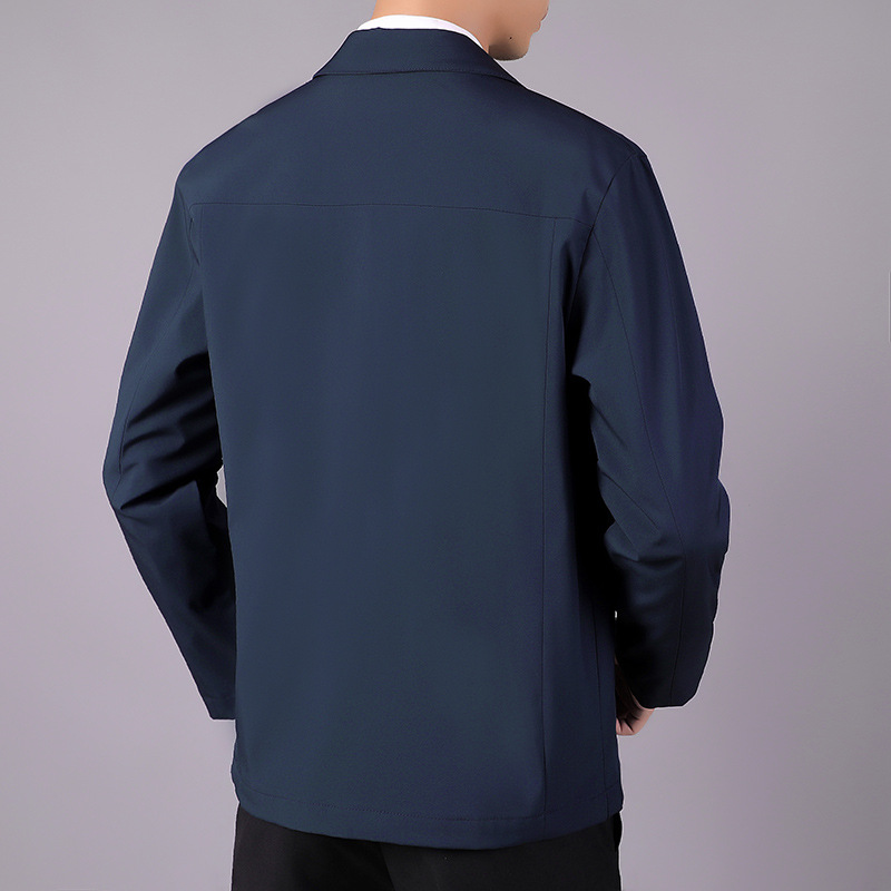 This is a new autumn business casual, loose and versatile lapel jacket for middle-aged and elderly fathers Application Scenario
