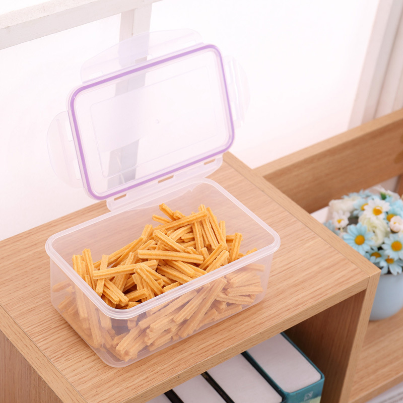 Four-piece plastic sealed food storage box, four-piece silicone sealed food storage box Specification drawing