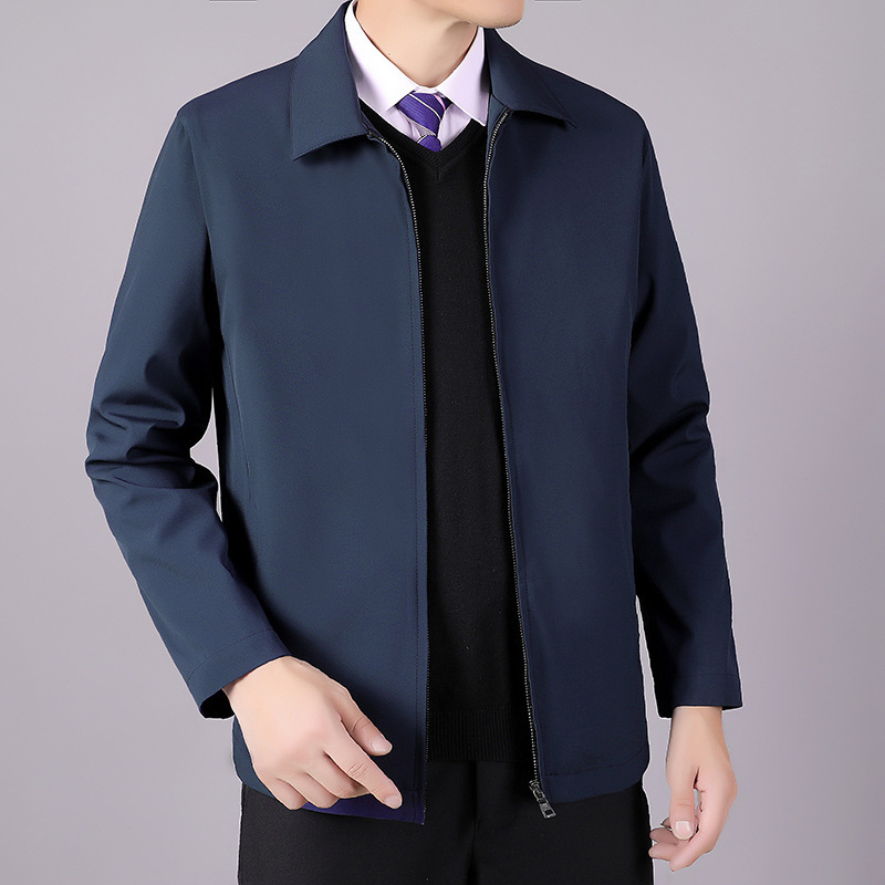 This is a new autumn business casual, loose and versatile lapel jacket for middle-aged and elderly fathers details Picture
