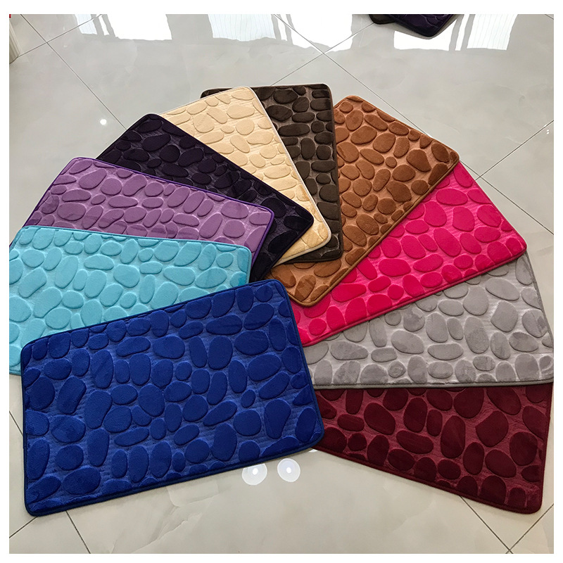 Amazon flannel home pebble floor mat, water-absorbing and anti-slip mat, bedroom entrance mat, bathroom carpet Application Scenario
