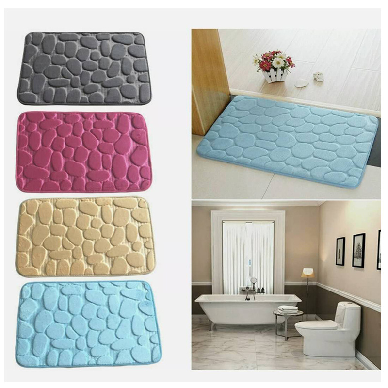 Amazon flannel home pebble floor mat, water-absorbing and anti-slip mat, bedroom entrance mat, bathroom carpet details Picture