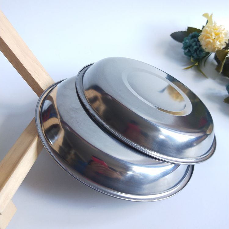 Steel plate, 17CM round plate, imitation stainless steel bowl and plate, large steel bowl, dining plate and plate, tableware, dish basin, Yiwu product details Picture
