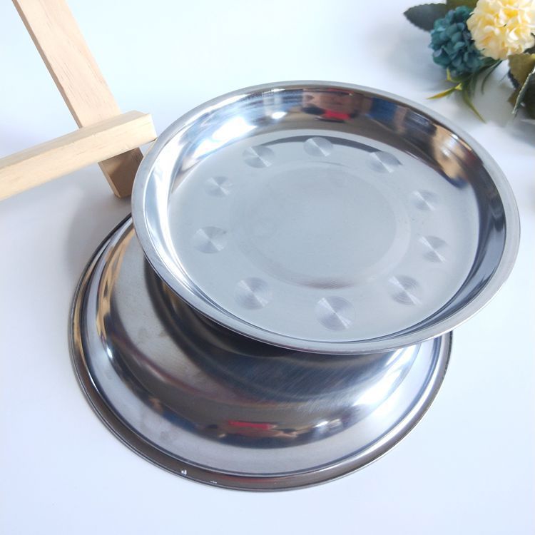 Steel plate, 17CM round plate, imitation stainless steel bowl and plate, large steel bowl, dining plate and plate, tableware, dish basin, Yiwu product