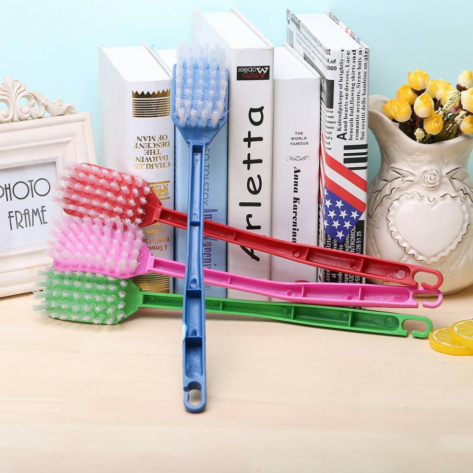 一体塑料方头马桶刷 厕所带钩方头卫生刷 加厚洁厕刷子 家政清洁