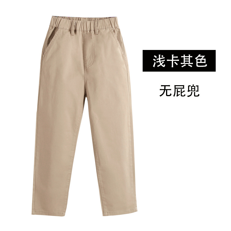 2023 Spring And Autumn Children's Pants Boys And Girls Khaki Dark Blue School Pants Suit Pants For Primary And Secondary School Students Beige Pants Application Scenario