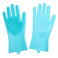 硅胶手套/抖音洗碗/硅胶清洁手套/隔热魔术厨房/多用清洁手套白底实物图