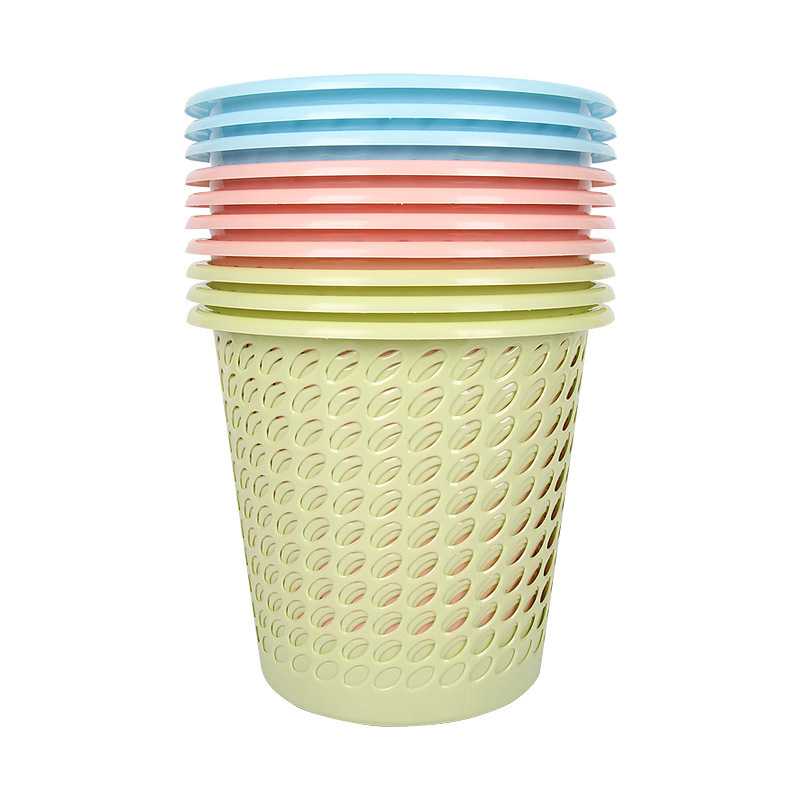 Wholesale of simple bathroom and living room plastic trash cans, hollowed-out garbage baskets and paper baskets for household use, high appearance level wholesale Specification image