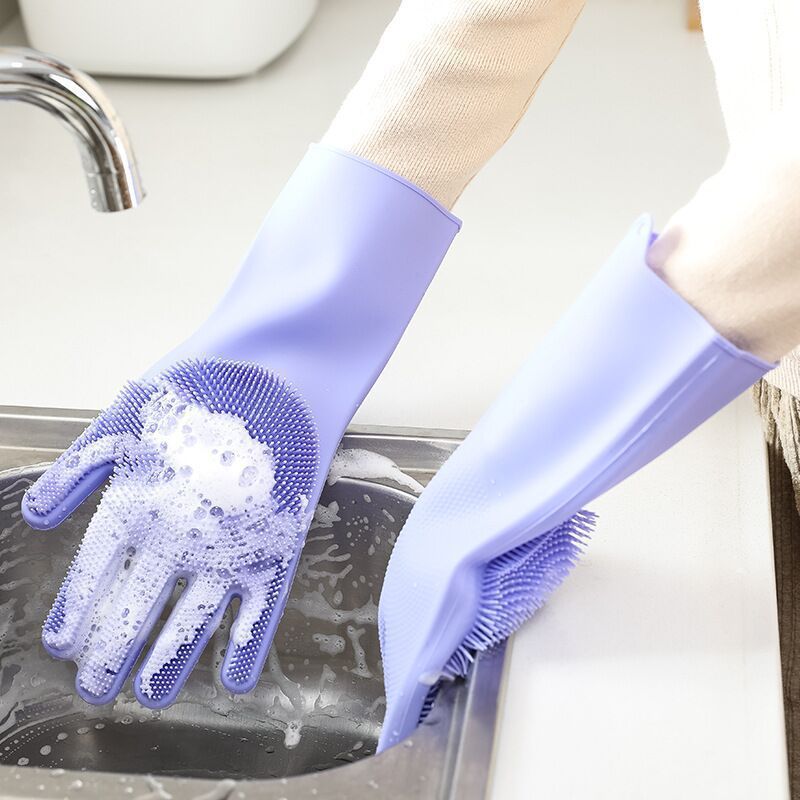 硅胶手套抖音洗碗硅胶清洁手套隔热魔术厨房多用清洁手套详情图2