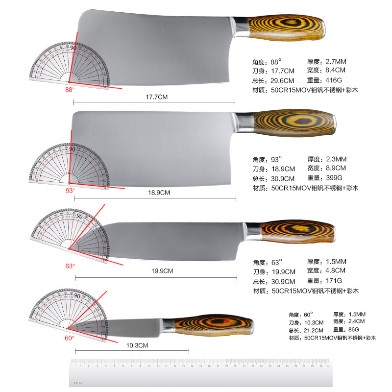 Stainless steel kitchen knife set, seven-piece set, gift knife set, wholesale from Yangjiang manufacturer Application Scenario