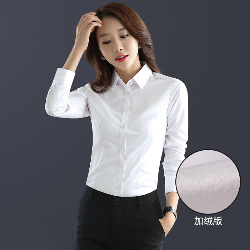 Non-Ironing Bamboo Fiber Shirt Bank Overalls Professional Dress Staff Ladies Summer And Autumn Shirt Embroidered Logo Wholesale Application Scenario
