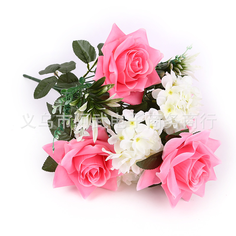 Source Wedding Home interior soft decoration flower arrangement flower bouquet wholesale 10-pronged rolled rose