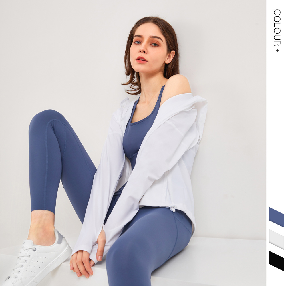 SC cool sense sun protection series con capucha chaqueta deportiva aideure nueva cremallera suelto cardigan running yoga wear abrigos Specification image