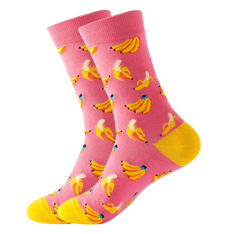 Wholesale of best-selling Amazon export trendy socks, classic original designs for fruits and food, men's and women's socks, and couple mid-calf socks Item Picture