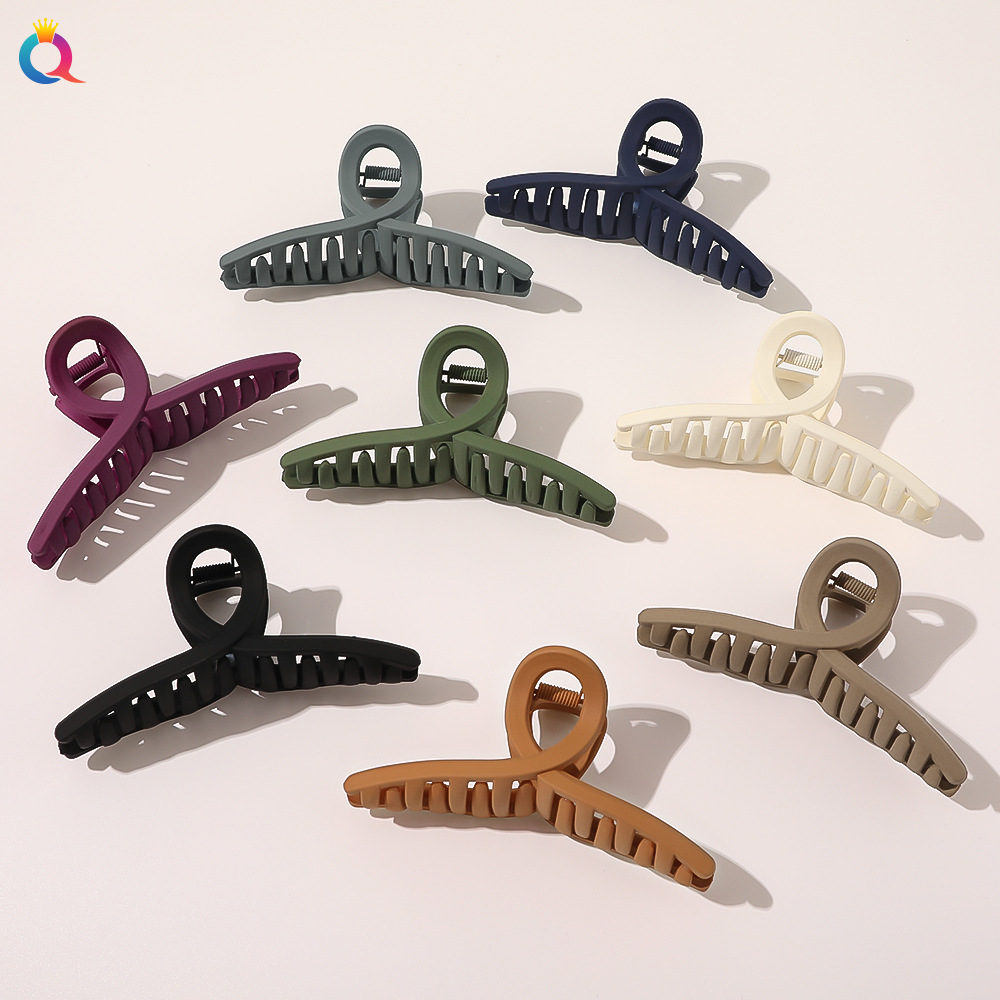 Qiyue Cross-border Amazon matte hair clips, simple large grabbers, cross hair grabbers, updo shark clips wholesale