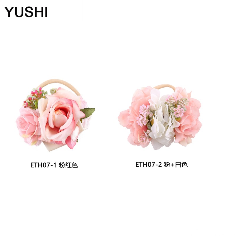 Cross-border fashion Bohemian-style simulated flower children's hair accessories, super soft nylon elastic hair band factory direct sales Application Scenario