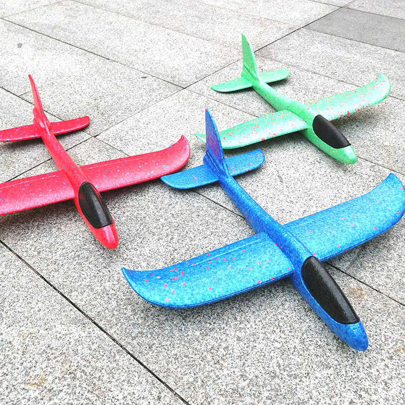 Wholesale full-body luminous foam aircraft toys, jigsaw spinning aircraft toys, 48cm foam aircraft details Picture