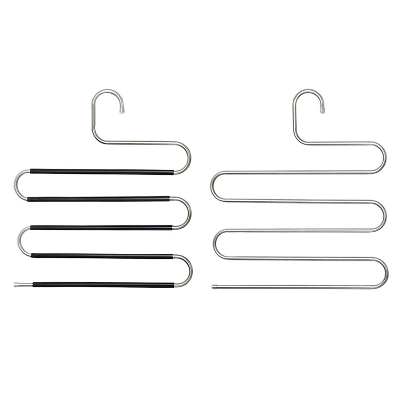 Kaiwang Stainless Steel Pants Rack Thick 8Mm Multi-Functional Magic S-Type Multi-Layer Pants Clip Hanging Pants Wardrobe Storage Pants Rack Item Picture