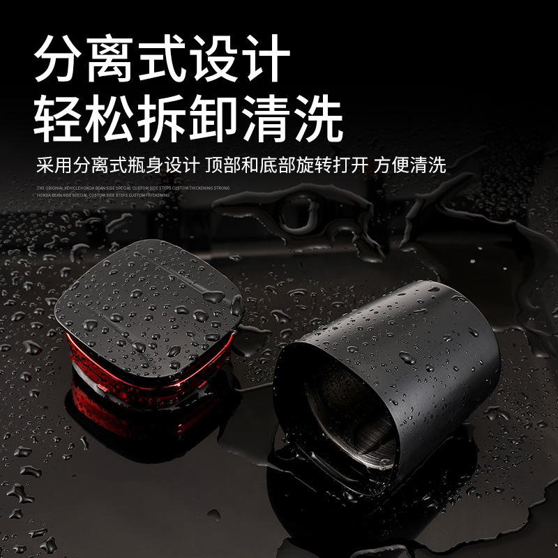 The new type of car ashtray, stainless steel household cigarette bucket, and creative multi-functional car ashtray with light are selling well across borders