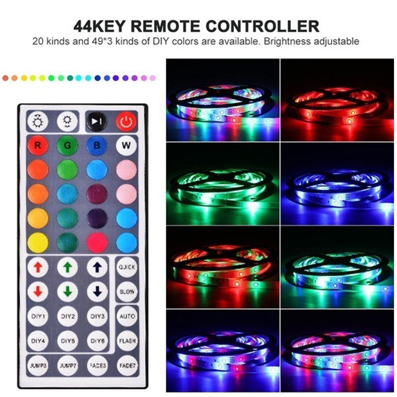Cross-Border Led Light With 2835Rgb Drip Waterproof 44 Key Remote Control 12V Low Voltage Light With 5050Rgb Light Belt Set Application Scenario