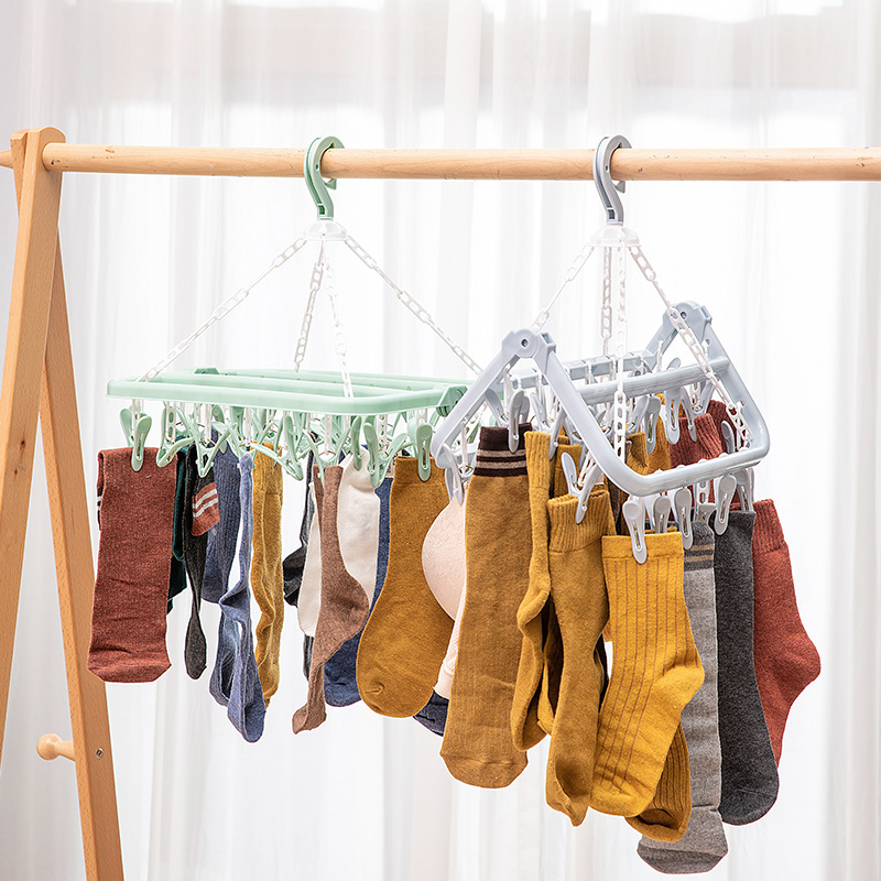 Multi-clip sock drying rack, 32-clip plastic bra drying rack, household drying rack, inner rack, baby drying rack