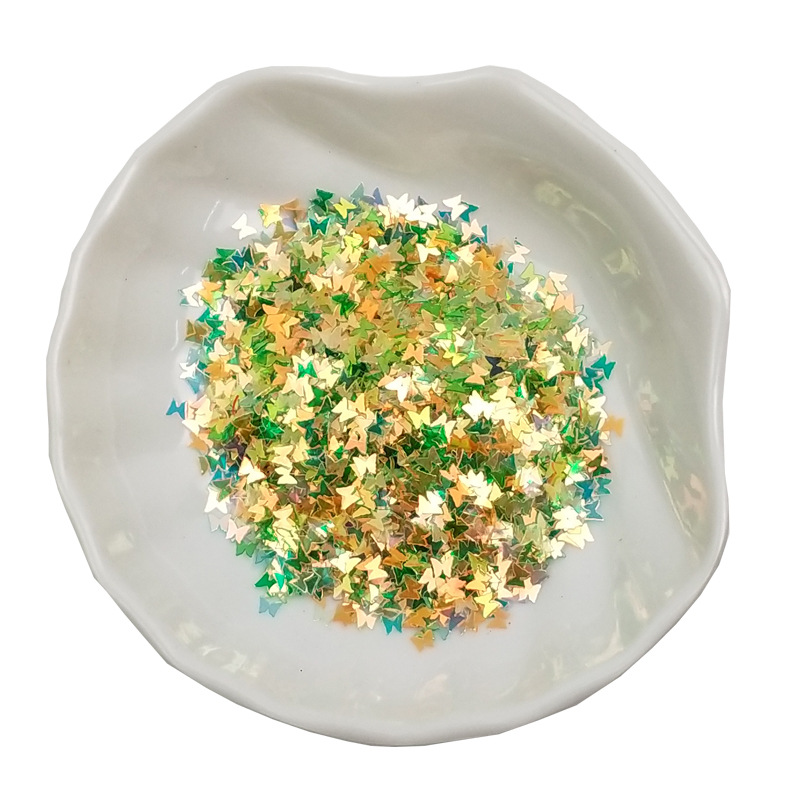 亮片燕尾蝴蝶结/亮片小蝴蝶配件/流苏/花边PVC/低弹丝白底实物图