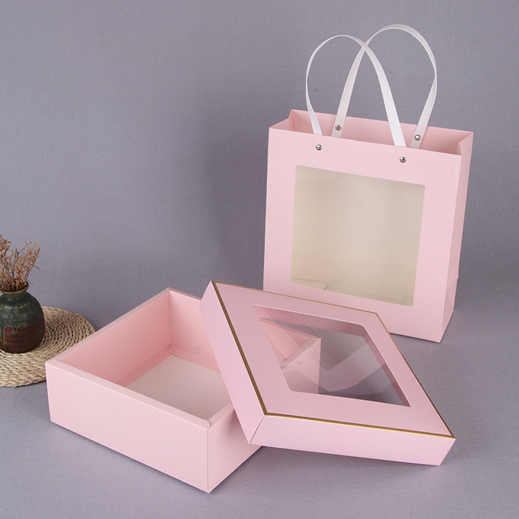 Creative sky and earth cover window opening gift box, company welfare souvenir gift box, window display handbag, towel packaging box Specification image