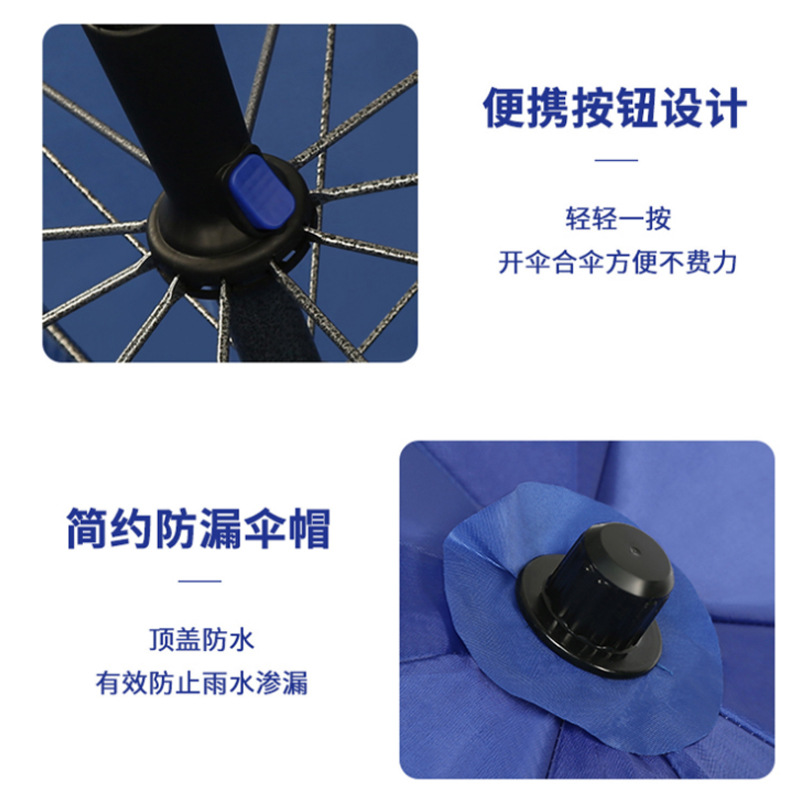 Circular telescopic outdoor sunshade, large beach umbrella, stall umbrella, courtyard umbrella, windproof folding advertising umbrella Specification image