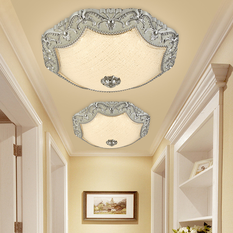 Aisle living room light Bedroom light indoor led ceiling light tricolor glass ceiling light circular small idea