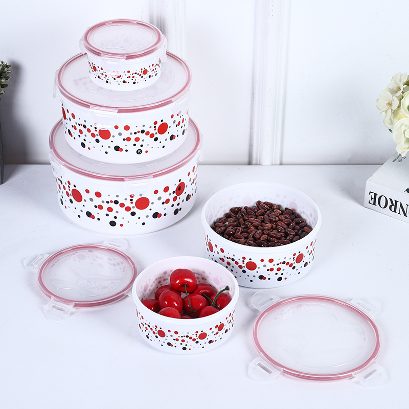 Food preservation color dot sealed box, classified storage box, direct supply from the manufacturer, preservation box, round refrigerator storage box details Picture