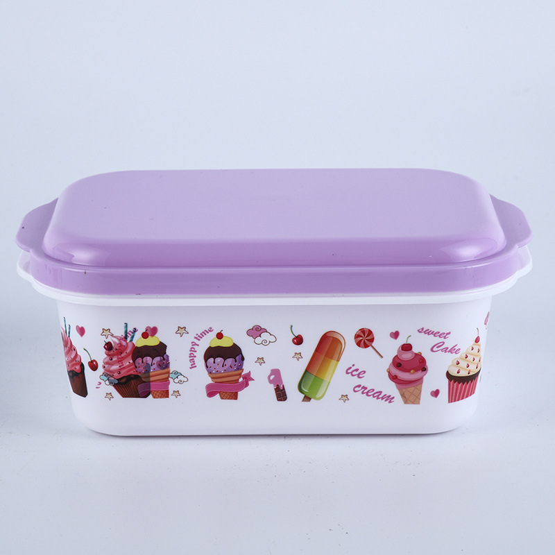 Japanese-style sealed box classification storage box manufacturer direct supply fresh-keeping box, rectangular ice cream box, refrigerator storage box Application Scenario