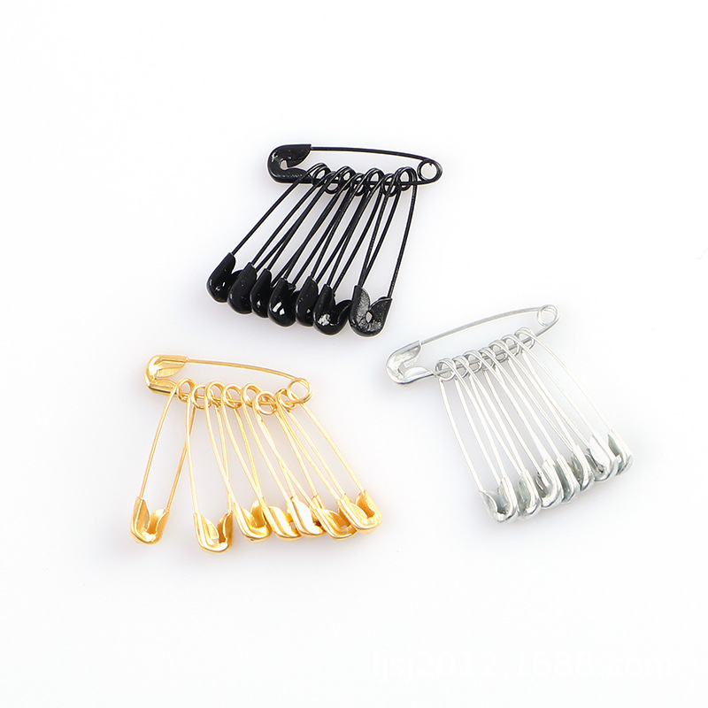 Old-fashioned safety pins, clothing tags, fixed pins, large galvanized safety pins, gold and silver paper clips Specification image