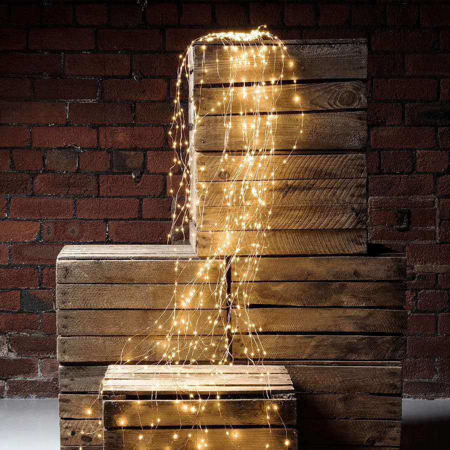 Cross-border solar light strings, waterfall lights, LED tree vine lights, tail lights, outdoor decoration, festival copper wire light strings in stock