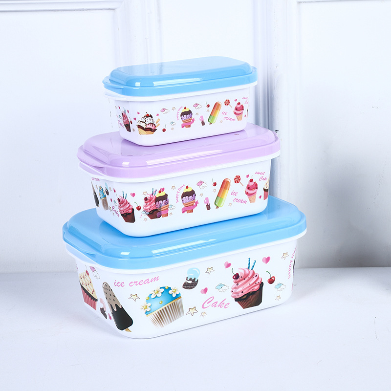 Japanese-style sealed box classification storage box manufacturer direct supply fresh-keeping box, rectangular ice cream box, refrigerator storage box Specification image