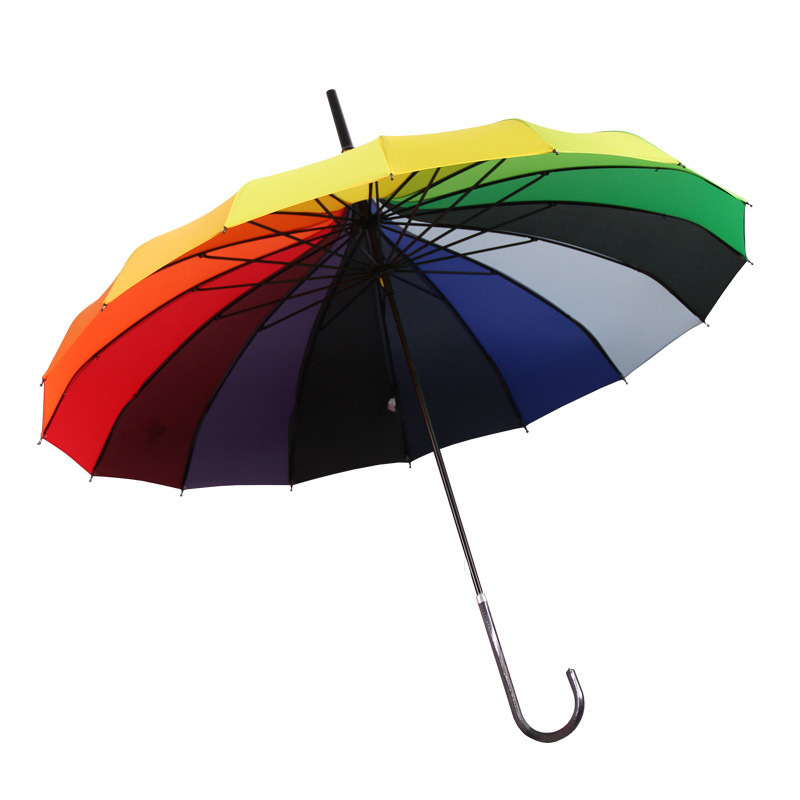 厂家直供现货彩虹伞宝塔伞16骨长柄伞复古宫廷创意抗风直柄晴雨伞