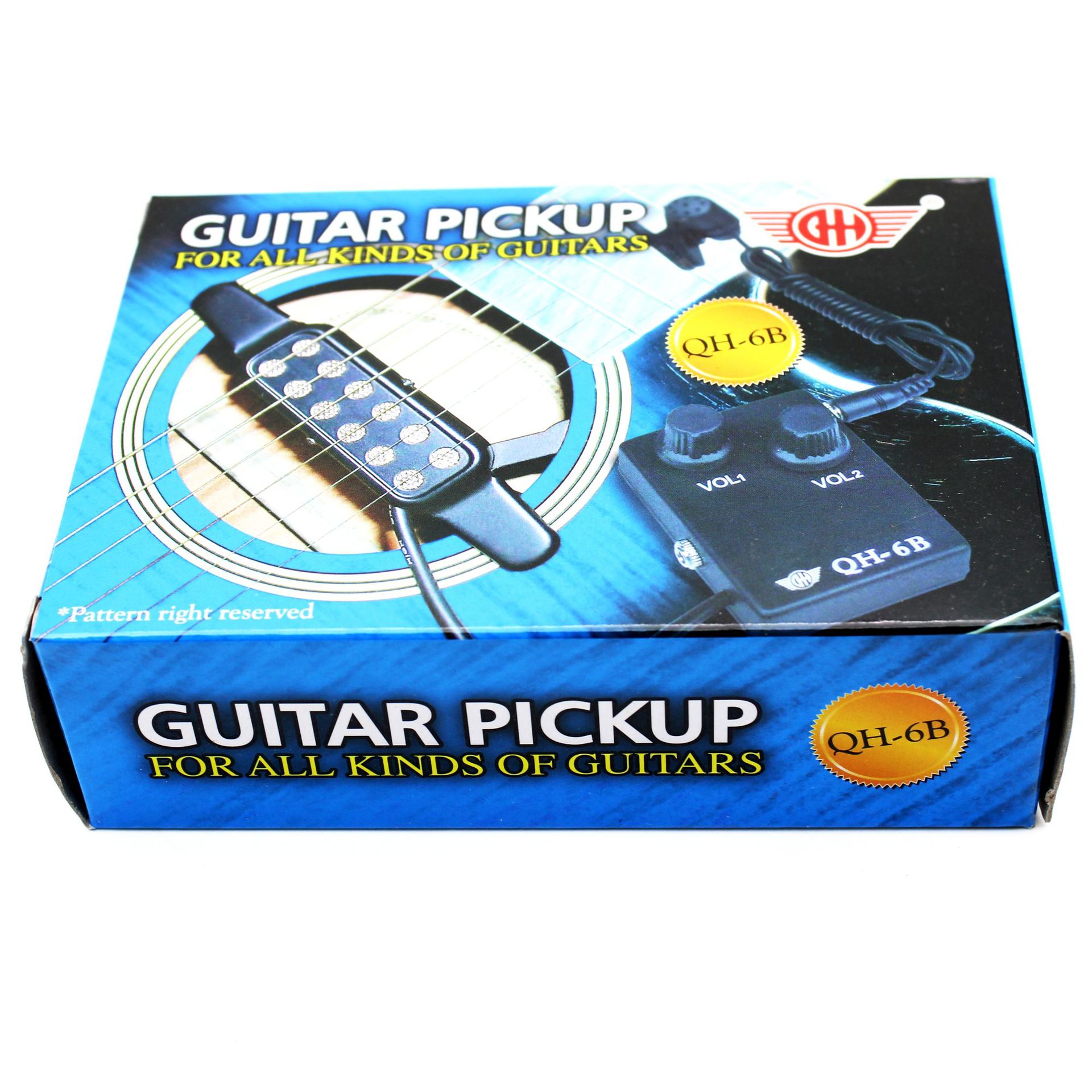 Wholesale QH-6B folk acoustic guitar pickups, portable no-hole pickups with microphones, microphone pickups details Picture