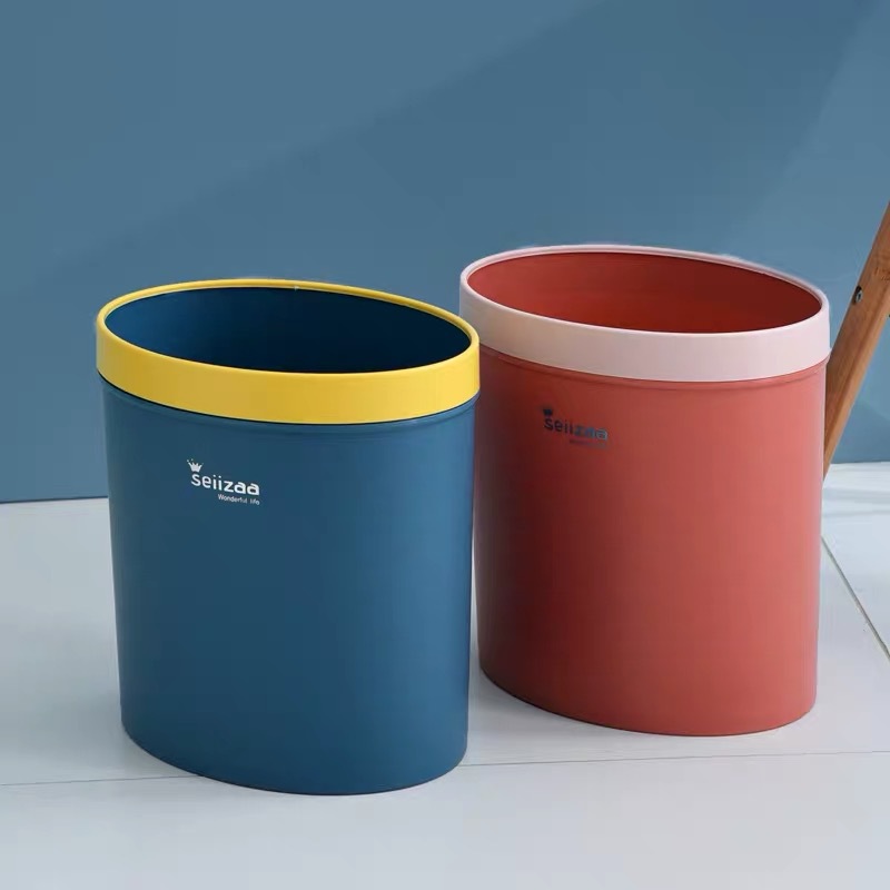 Wholesale of simple flat and round narrow-slit trash cans without LIDS for household bedrooms, living rooms, kitchens and commercial toilets full figure