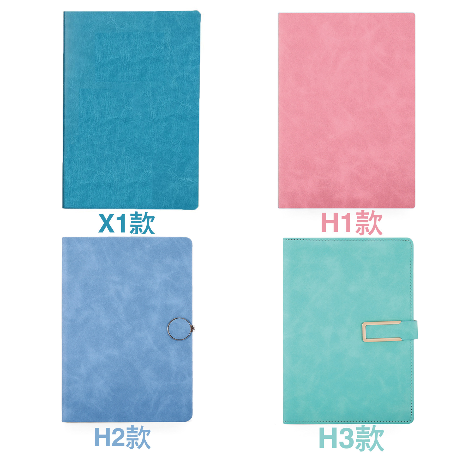 Customized b5 business wholesale notebook set, student planner soft leather gift, a5 notebook custom logo details Picture