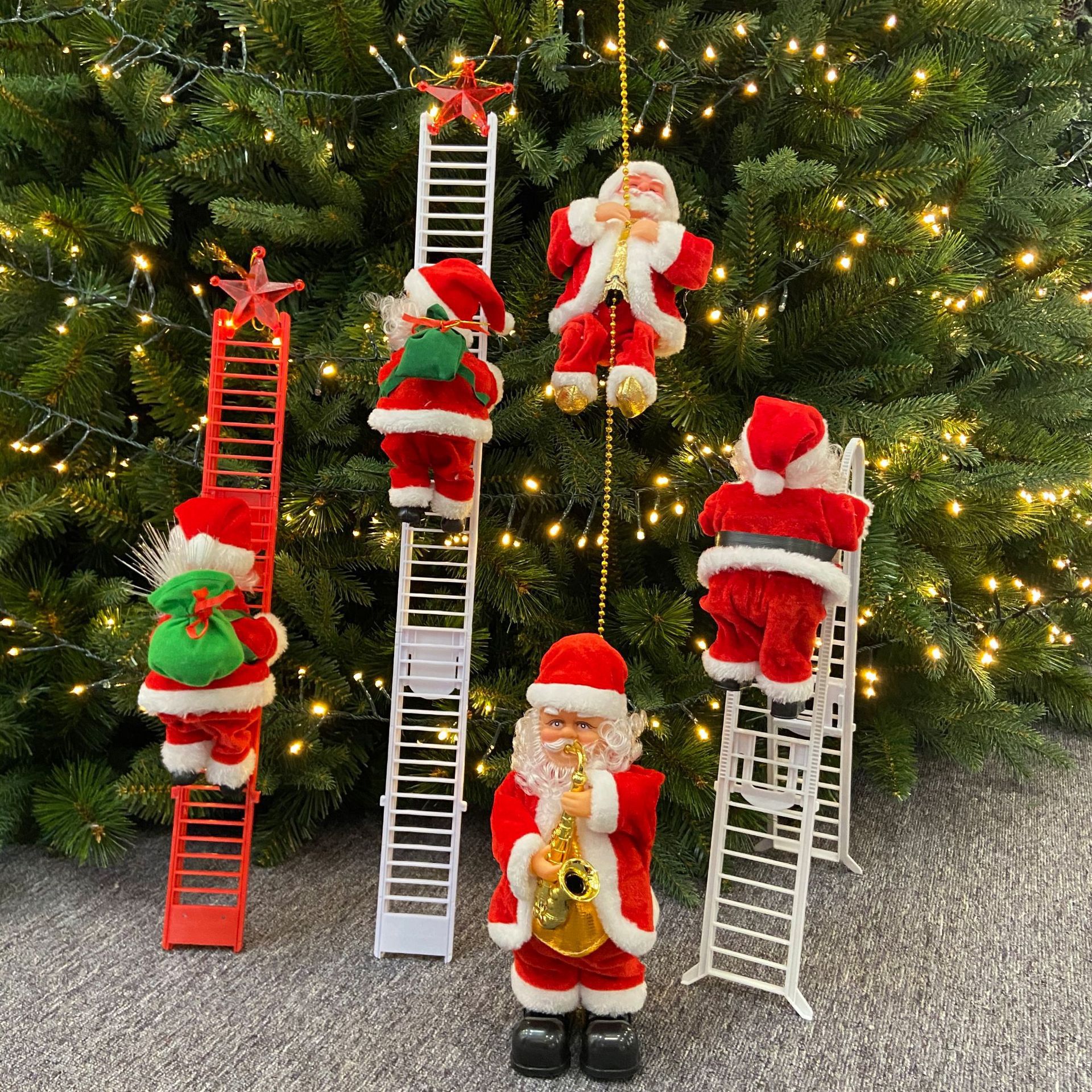 Cross-border best-selling electric Santa Claus climbing stairs, electric ladders, and Christmas toys Specification image